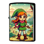 平地フィールドからのエルフ・ピクセルアートジッポーライターZIPPO