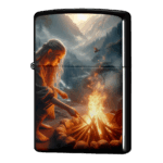 焚火する少女エルフジッポーライターZIPPO