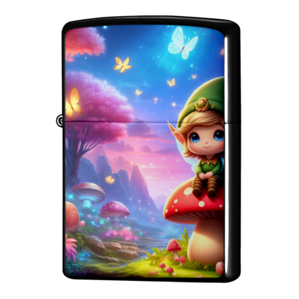 キノコとちょうちょとエルフのジッポーライターZIPPO