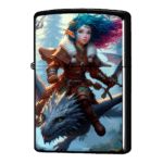 ドラゴンに乗って闘うエルフの物語ジッポーライターZIPPO