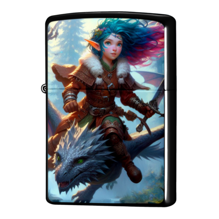 ドラゴンに乗って闘うエルフの物語ジッポーライターZIPPO