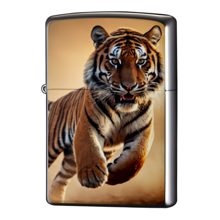 獲物を目掛けダッシュする虎のジッポーライターZIPPO