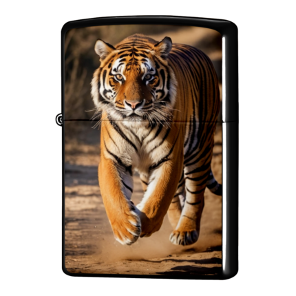 猛進している虎のジッポーライターZIPPO