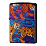歩行虎柄のイラストジッポーライターZIPPO