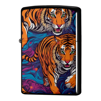 二匹の虎が描かれるジッポーライターZIPPO