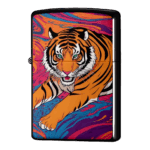 座っている虎がにらみを利かせているジッポーライターZIPPO