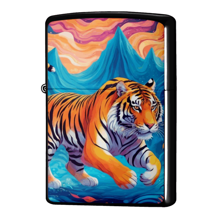 意気揚々とした虎のイラストジッポーライターZIPPO
