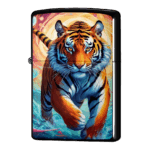 虎が水しぶきをあげながら行進するジッポーライターZIPPO