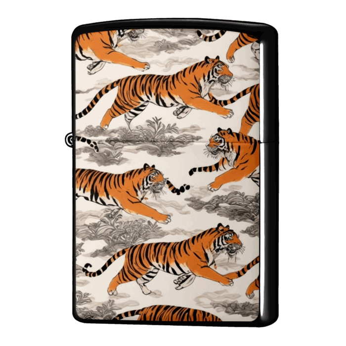 和風虎柄がばえるイラストのジッポーライターZIPPO