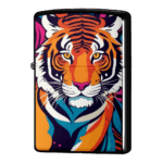 落ち着いた虎の表情イラストジッポーライターZIPPO