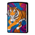 強くたくましい自立した虎のイラストジッポーライターZIPPO