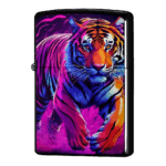 孤高の狩りシーンを髣髴とさせる虎のデザインジッポーライターZIPPO