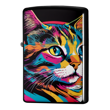 猫の横顔アップのイラストジッポーライターZIPPO