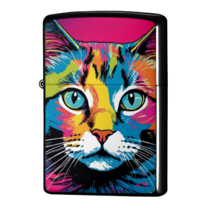 にゃんこの真顔がかわいい猫イラストジッポーライターZIPPO