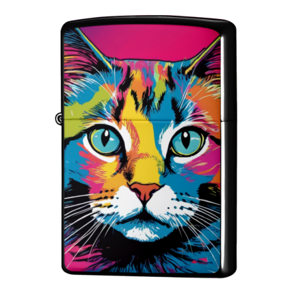 にゃんこの真顔がかわいい猫イラストジッポーライターZIPPO