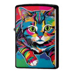 猫のカラフルデザインCATジャンプジッポーライターZIPPO