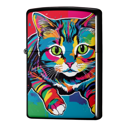 猫のカラフルデザインCATジャンプジッポーライターZIPPO