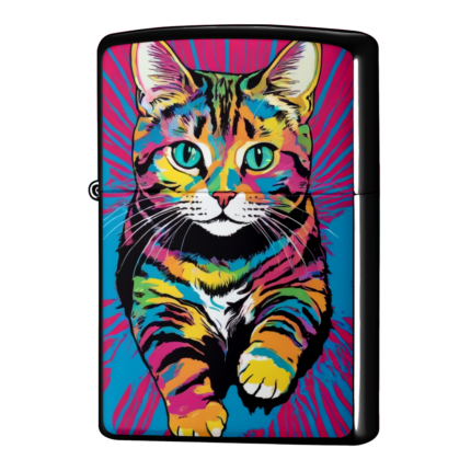 カラフル猫が前進のジッポーライターZIPPO