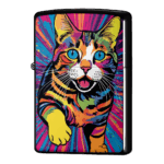 驚いたにゃんこの顔がかわいい猫ジッポーライターZIPPO