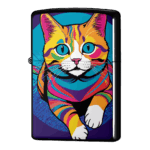 お座りにゃんこの猫イラストジッポーライターZIPPO