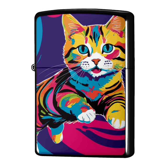 ジャンピングにゃんこイラストジッポーライターZIPPO
