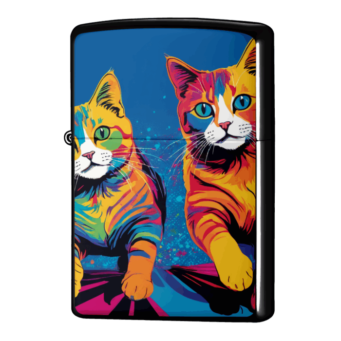 2023-12-09_22-02-42_1869 仲良く走る猫のイラストジッポーライターZIPPO
