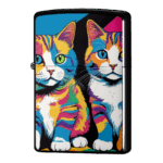 二匹で考えよう猫の会議ジッポーライターZIPPO