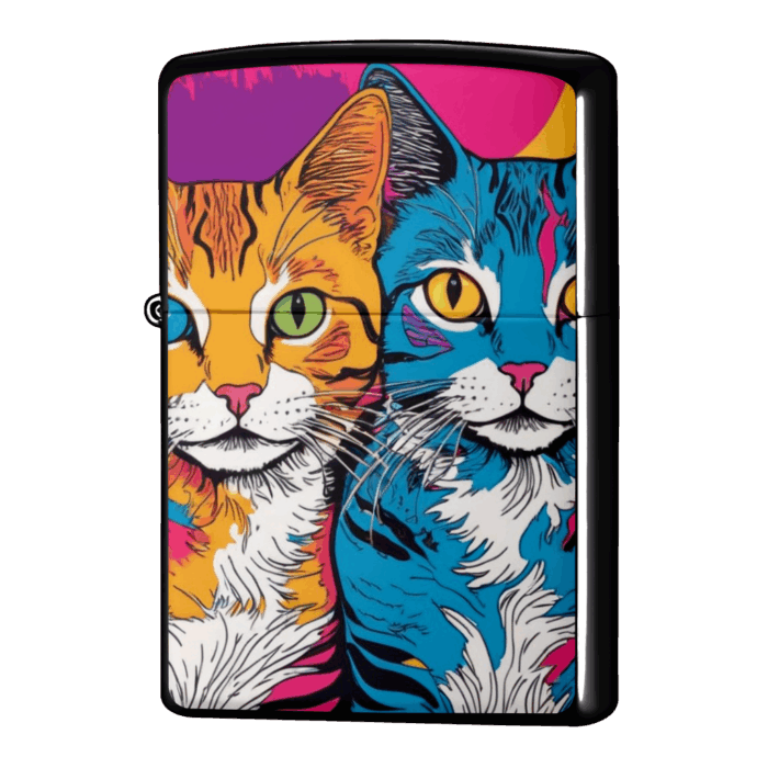 目の色を変えたにゃんこの猫ジッポーライターZIPPO
