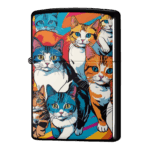 猫の集団登校イラストジッポーライターZIPPO
