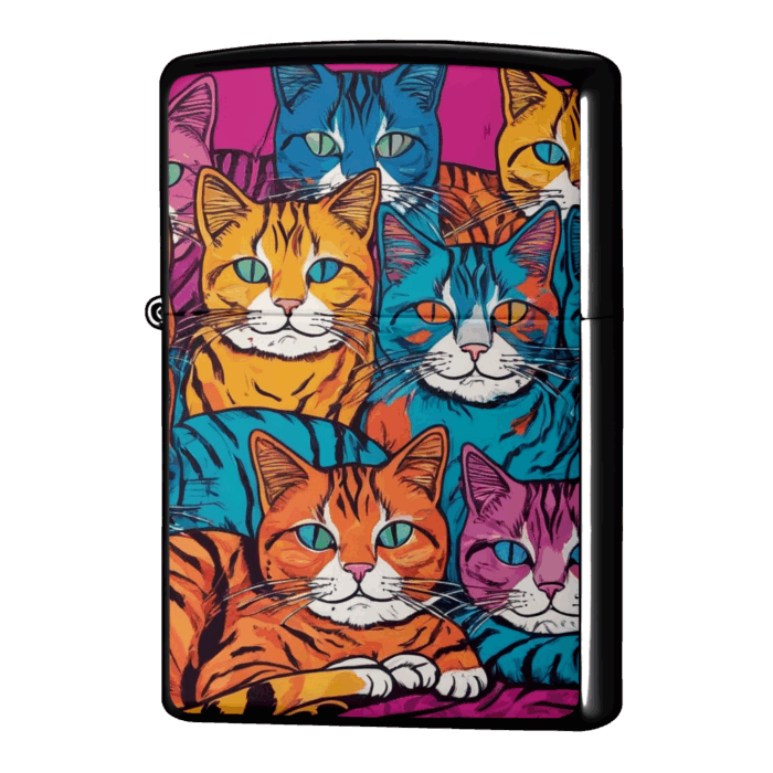 そんなに見ないで！猫イラストジッポーライターZIPPO