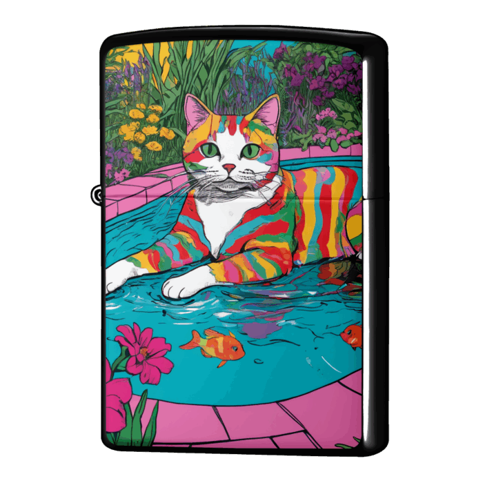 水遊びは大好き猫ジッポーライターZIPPO