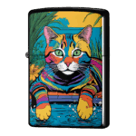 水遊びが大好きな猫のジッポーライターZIPPO