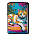 庭で遊び疲れた夏の猫ジッポーライターZIPPO