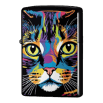 カラフル猫がドアップでジッポーライターZIPPO