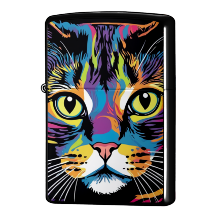 カラフル猫がドアップでジッポーライターZIPPO
