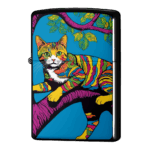 猫が木の上青空でジッポーライターZIPPO