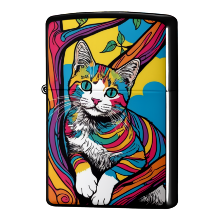 木の上でくつろぐ猫ジッポーライターZIPPO
