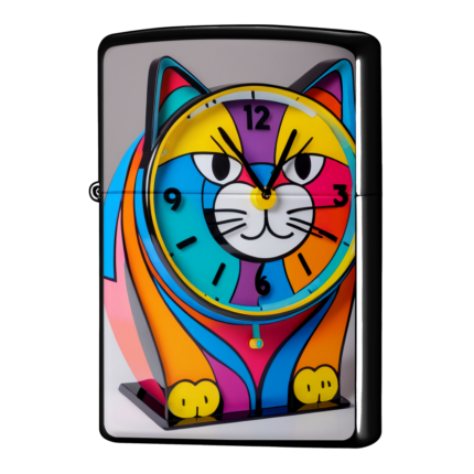 足つきにゃんこの置時計型ジッポーライターZIPPO