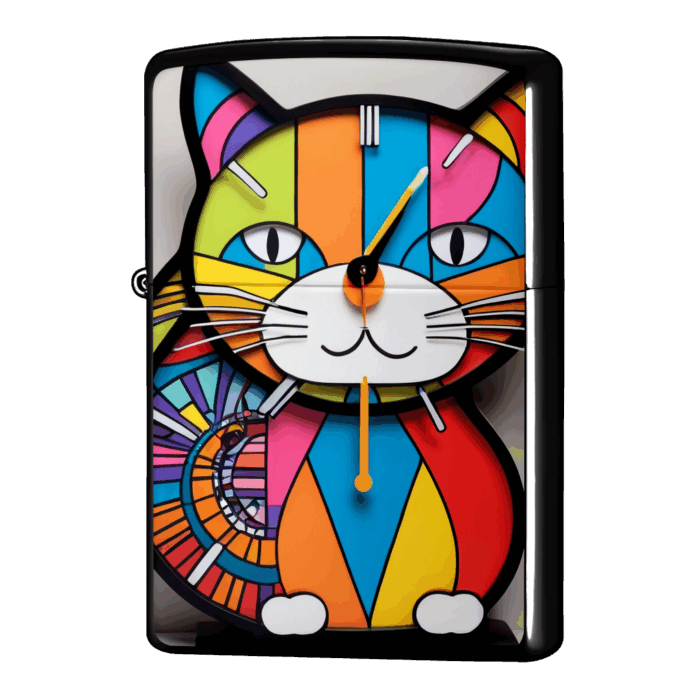 猫型置時計デザインジッポーライターZIPPO