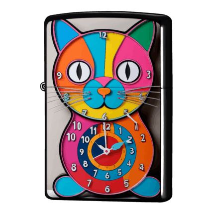 にゃんこの置時計デザインジッポーライターZIPPO