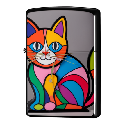 犬じゃないよ時計の猫ジッポーライターZIPPO