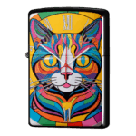 謎の魔導士にゃんこ時計の猫ジッポーライターZIPPO