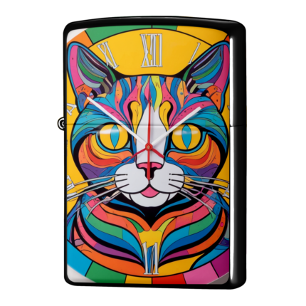 謎の魔導士にゃんこ時計の猫ジッポーライターZIPPO
