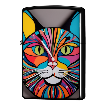 サバンナからやってきたにゃんこ時計の猫ジッポーライターZIPPO