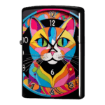 掛け時計はにゃんこ時計の猫ジッポーライターZIPPO