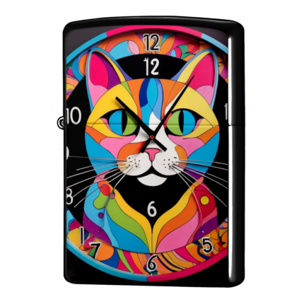 掛け時計はにゃんこ時計の猫ジッポーライターZIPPO