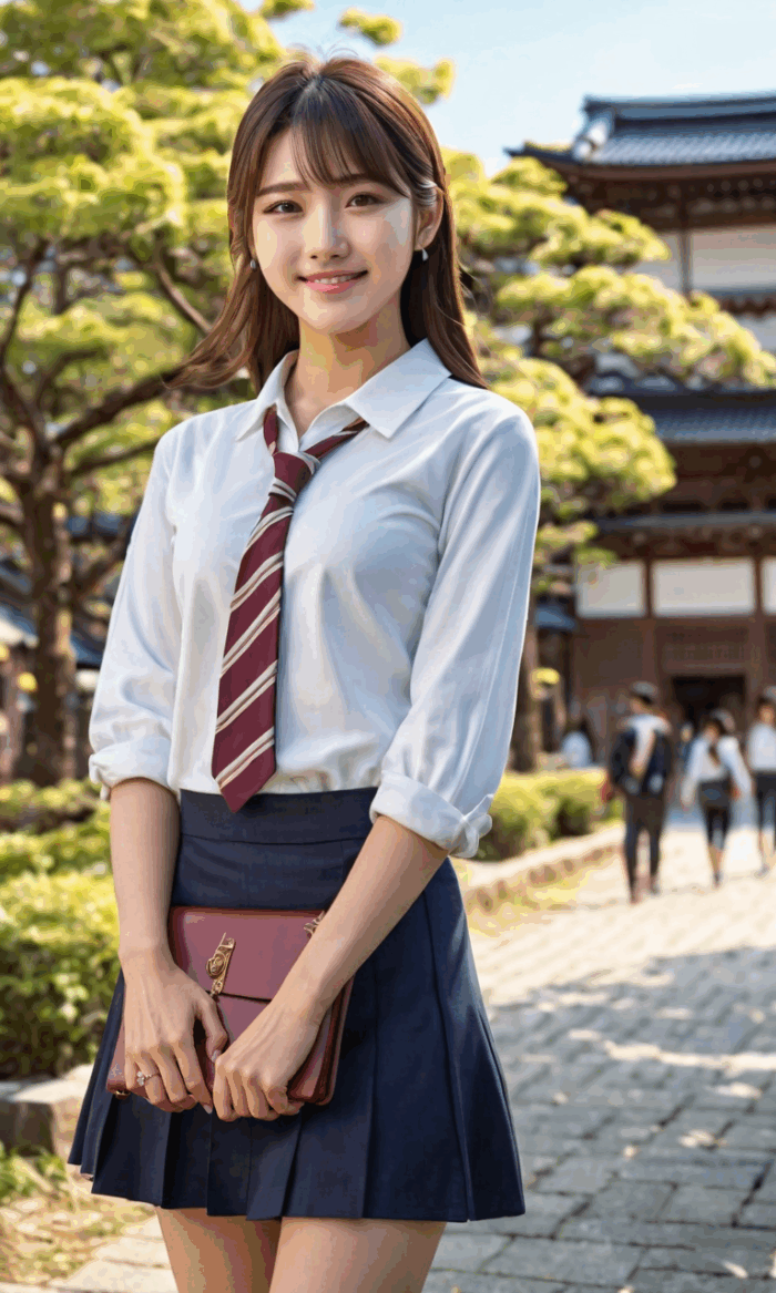 神社へ行く大学生