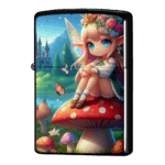 三角座りのエルフ少女・ジッポーライターZIPPO