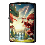 ドラゴンと闘うエルフ剣がその時光ったアニメジッポーライターZIPPO