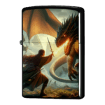 炎を吐くドラゴンと壮絶な戦いエルフのジッポーライターZIPPO